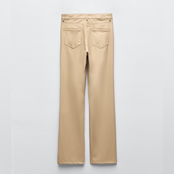 Zara Straight Leg Faux Leather Pants - Picture 3 of 5